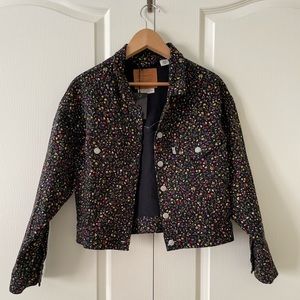 Levi’s black jean jacket with tiny flowers. Size Small, new with tags